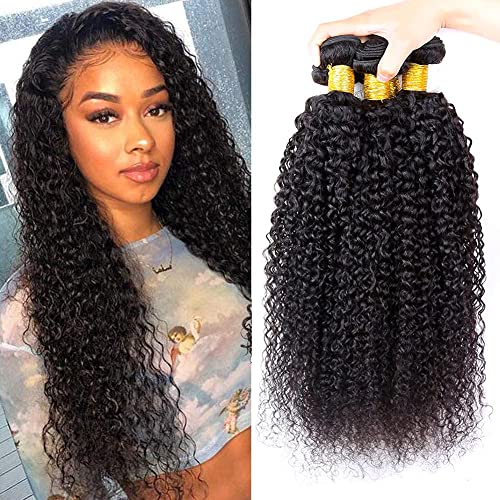 CLAROLAIR 10A meche bresilienne tissage bresilien boucle cheveux naturel brésilienne bouclée cheveux bresilien tissage en lot (12 14 16'') Cover