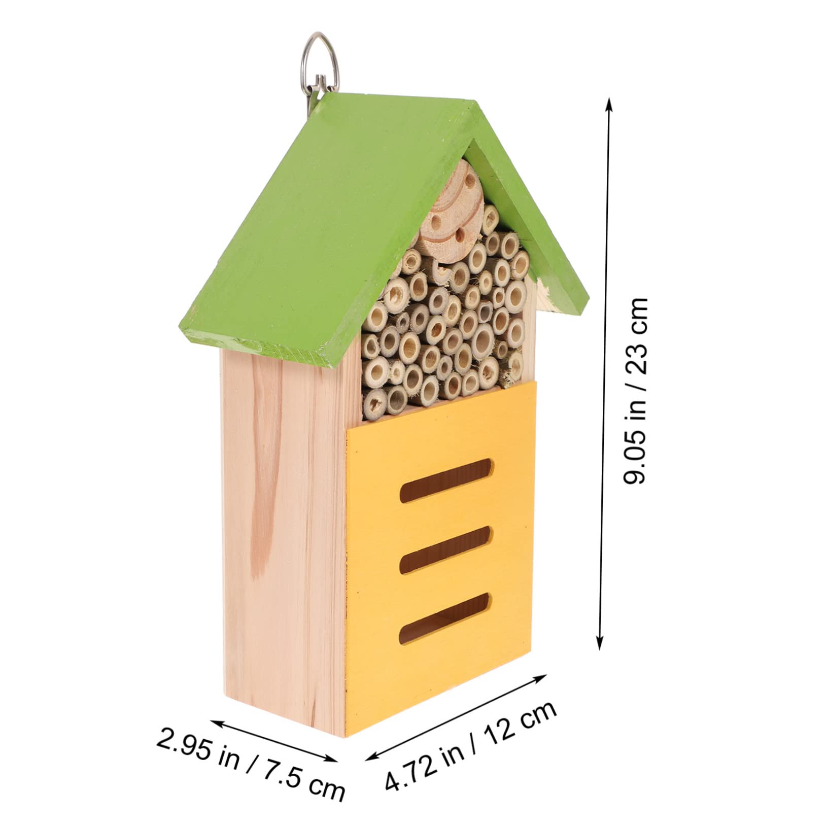TOYANDONA Dekoratives Insektenhaus Grüne Holzhütte für Garten Lebensraum für Bienen und Marienkäfer Fördert die Bestäubung