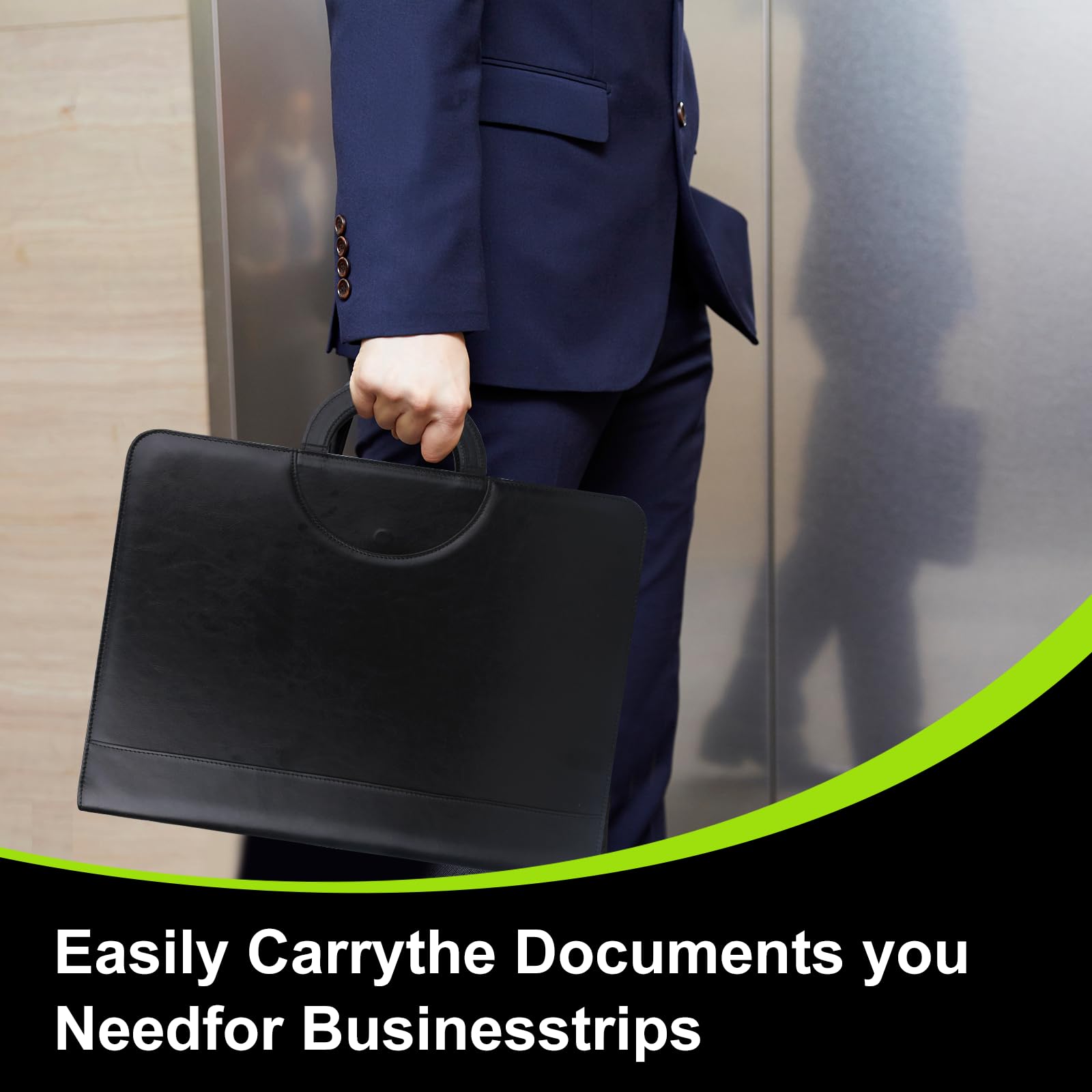 Business A4 Dossier De Conférence Zippé Porte-documents En Cuir Haute