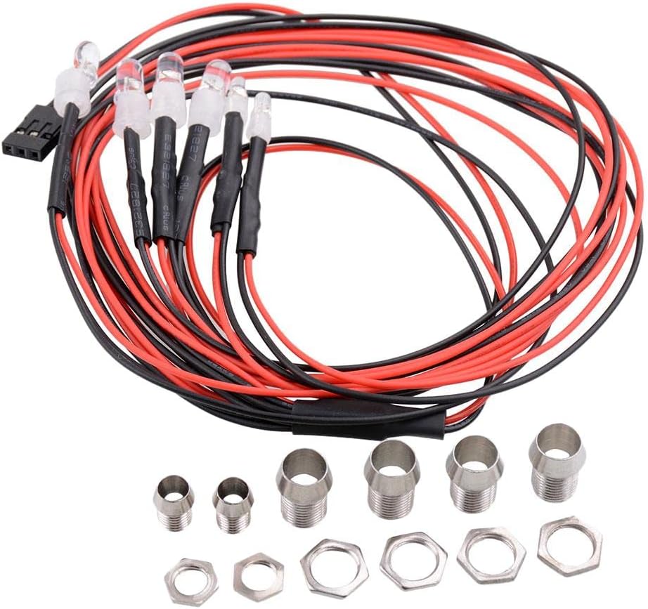 ATORSE 6 Led Headlight Taillight for 1/5 1/8 1/10 1/12 1/16 Rc Car DIY Accessories 5Mm/3Mm Led