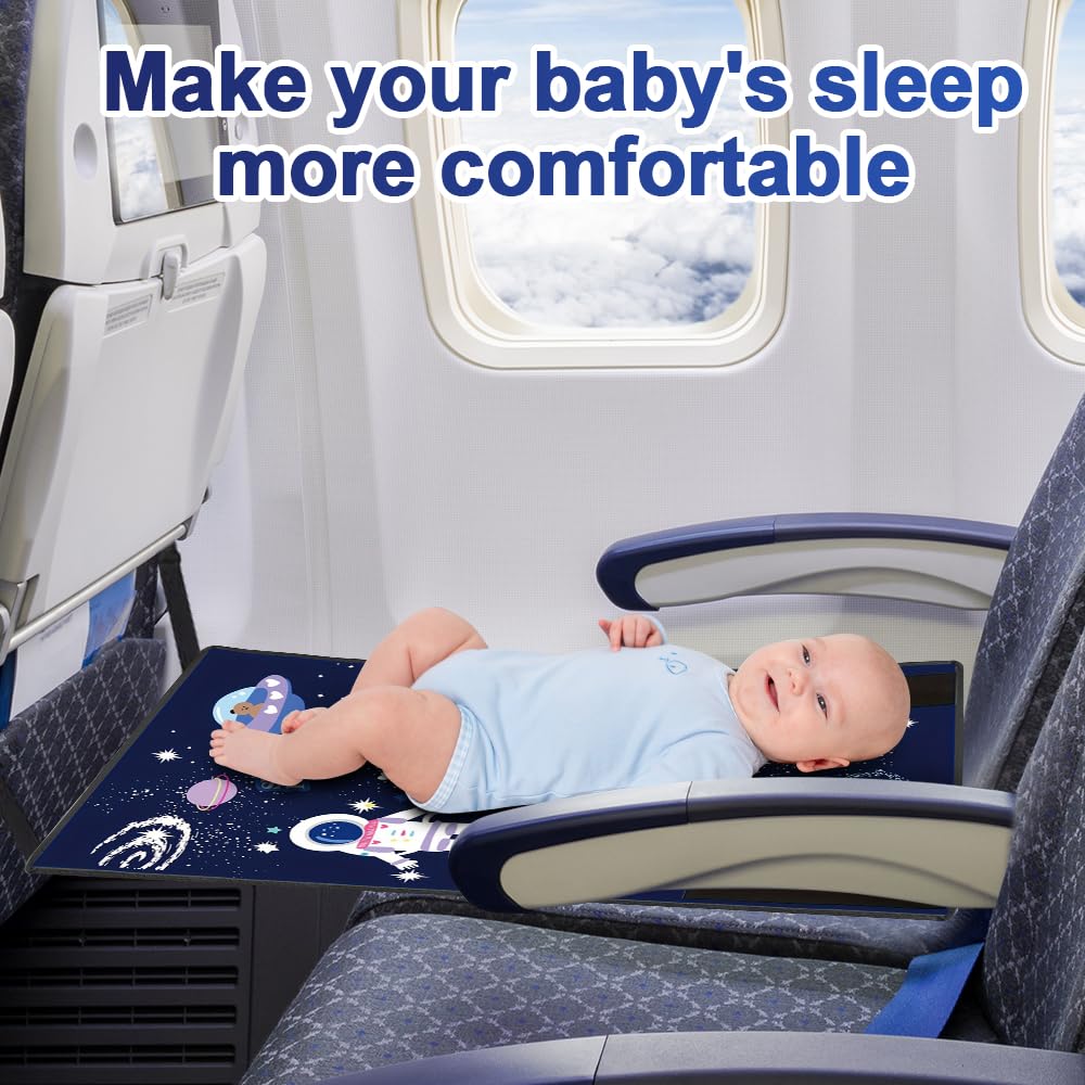 Reposapiés de Avión para Niños, Extensión de Asiento de Avión para Niños, Cama de viaje para niños en avión, para dispositivos de avión, vuelos de corta distancia(Azul)