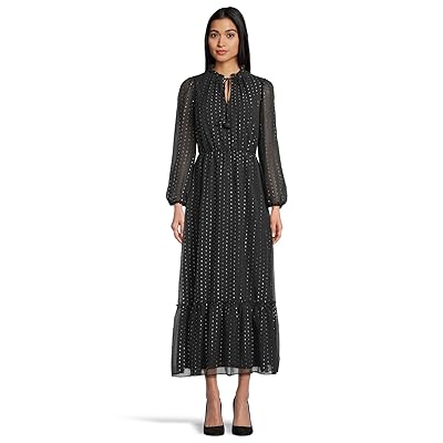 CeCe V Neck Balloon Sleeve Maxi Dress Women
