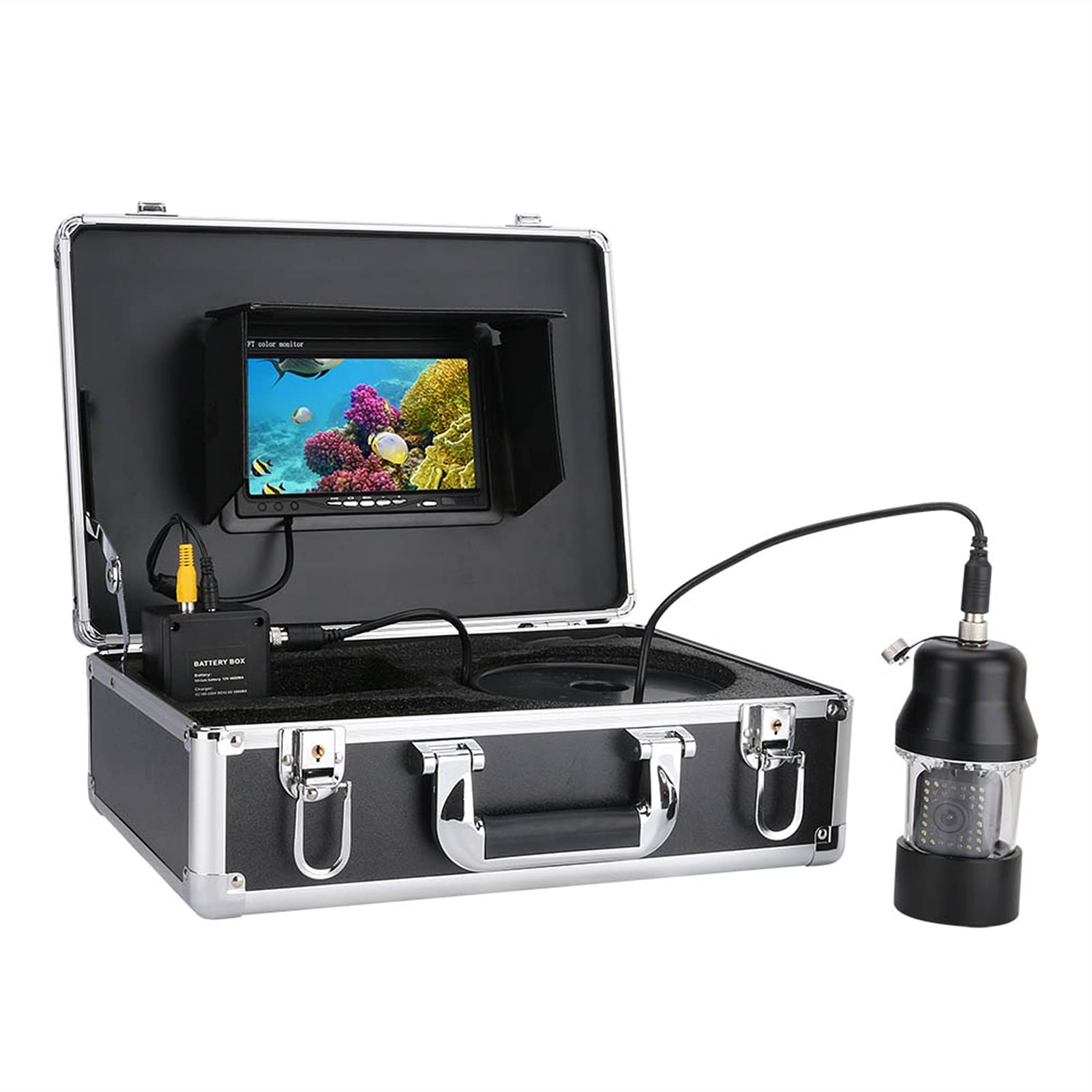 7-Zoll-Unterwasser-Fischerei-Videokamera-Fischfinder 38 LE. DS 360 Grad rotierende Kamera 20m 50m 100m Multifunktion(38 LEDs 20M Cable)