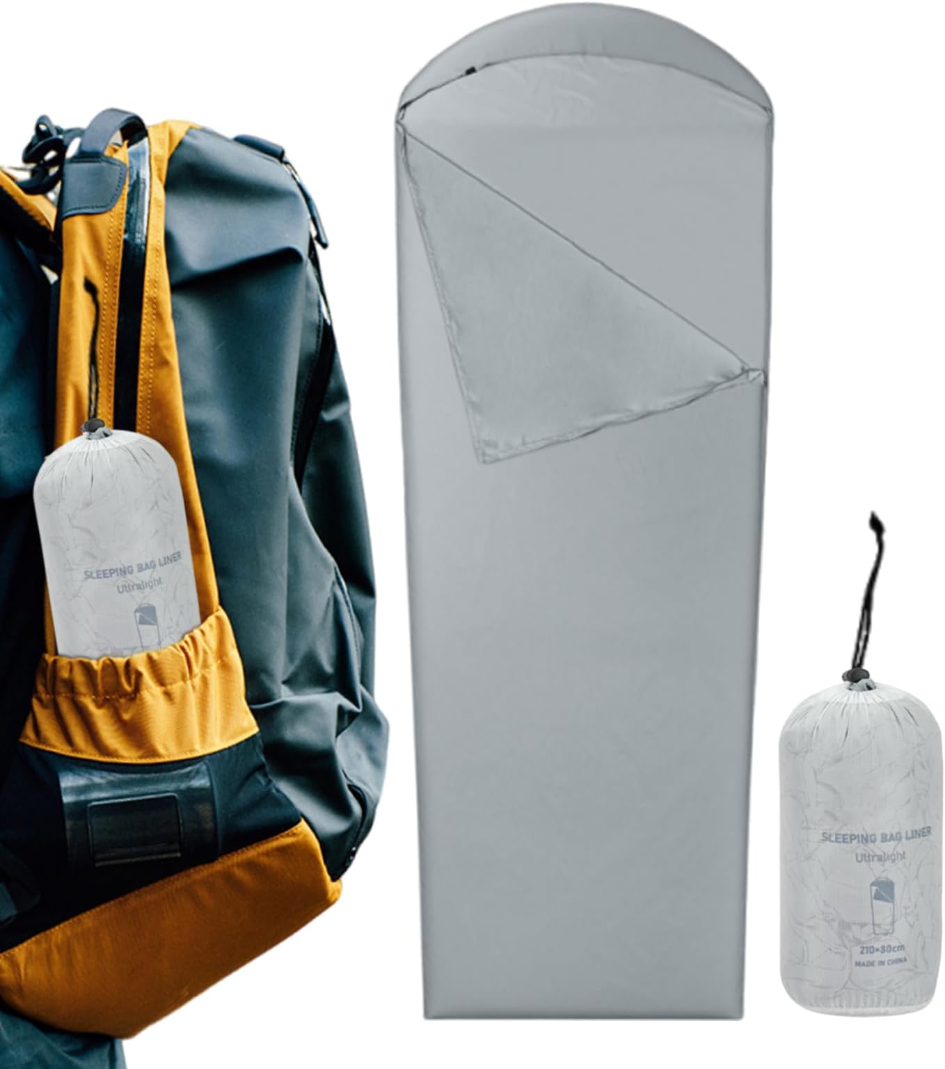 – Sleeping Bag Liner Lightweight | Sleep Sack Adult Travel | Foldable Sleep Sack for Travelers Light Sleepers Festival Attendees Camping Hiking Mountain Climbing Summer Camp Road Trips