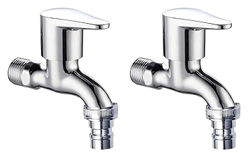 Joyway Vista Nozzle Bib Cock/Washin Machine Tap Chrome Plated (Metal) - Pack of 2