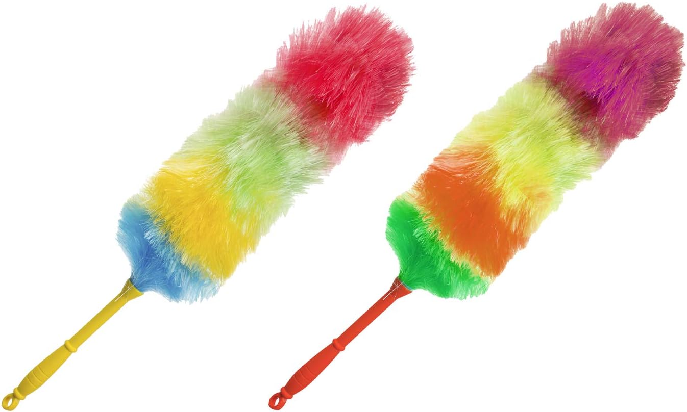 Soft Dusting Brush - Pack of 2 - Flexible Cleaning Dusters - Rainbow Duster Cleaner