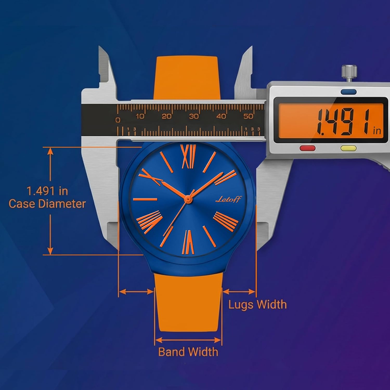 Letoff Unisex Analog Watch, Round Dial with Colorful Roman Numerals, Water Resistant 100ft - Image 4