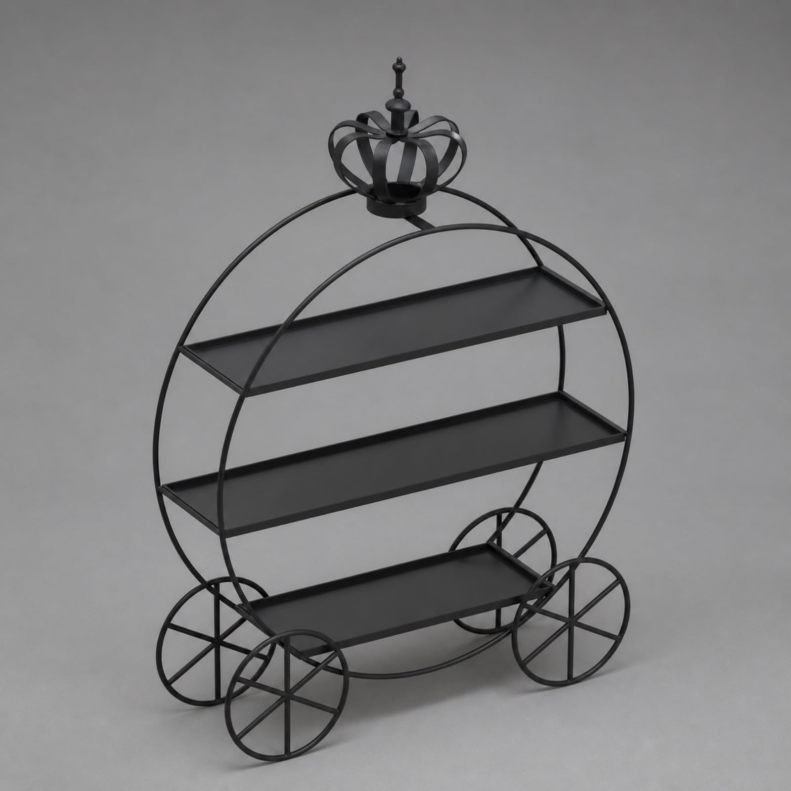 Colcolo Expositor Repostería Ahorra Espacio Soporte Exhibición con Ruedas corativas para Bodas , Negro