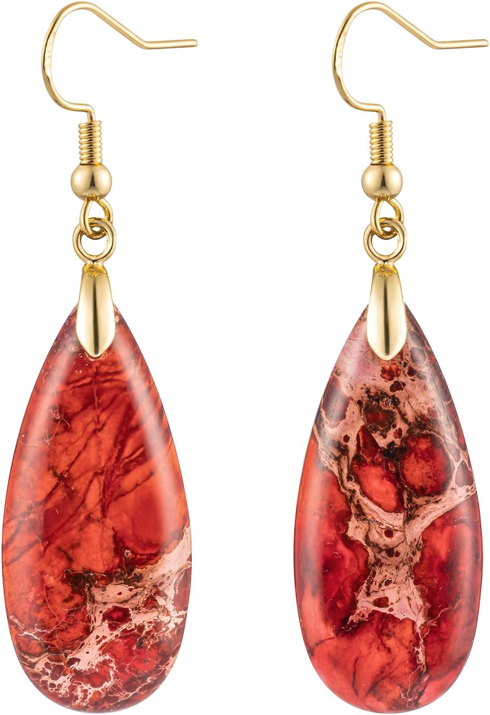 Stone Drop Earrings for Women Earrings Teardrop Jasper Stone Dangle Earrings