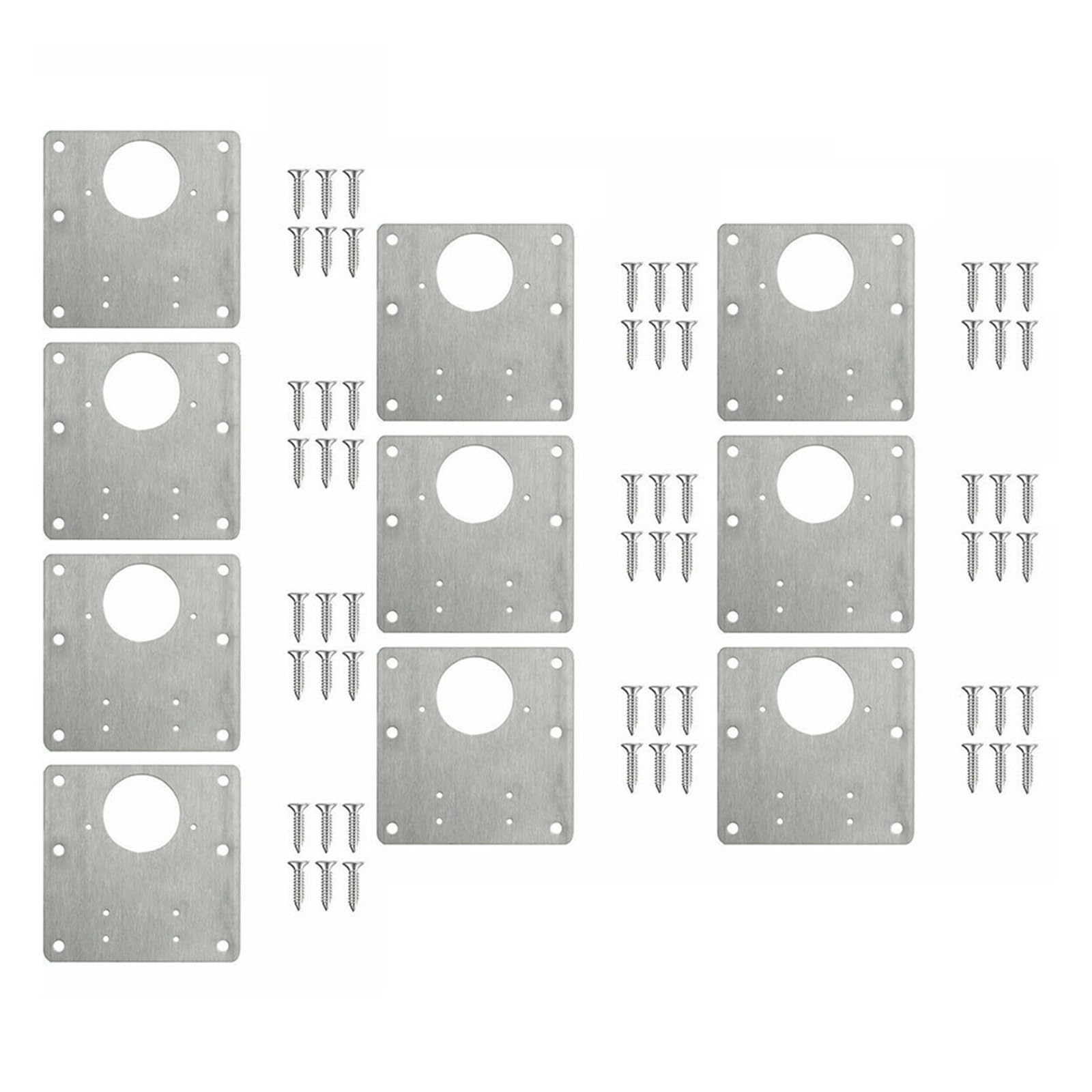 Uzamirlex 10Pcs Hinge Repair Plate, Stainless Steel Hinge Repair Plate Rust Resistant Cover For Cabinet Door Drawer Furniture(10Pcs)