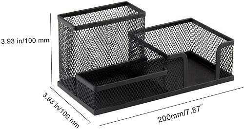 Miniatura 2 de Organizador de escritorio de malla para clip de papel, organizador de escritorio de malla, soporte de metal 3 en 1, suministros de oficina para clip