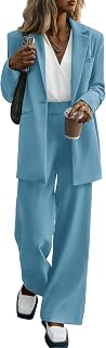 Women's Two Piece Outfits Dressy Blazer Jacket Wide Leg Pants 2025 Fall Business Casual Office Work Suit Sets