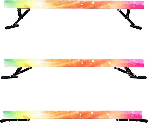 Miniatura 7 de Viga balana ajustable para niños, haz de gimnasia de 8 pies, haz de piso alto y bajo para todos los niveles de gimnasia, equipo de gimnasia