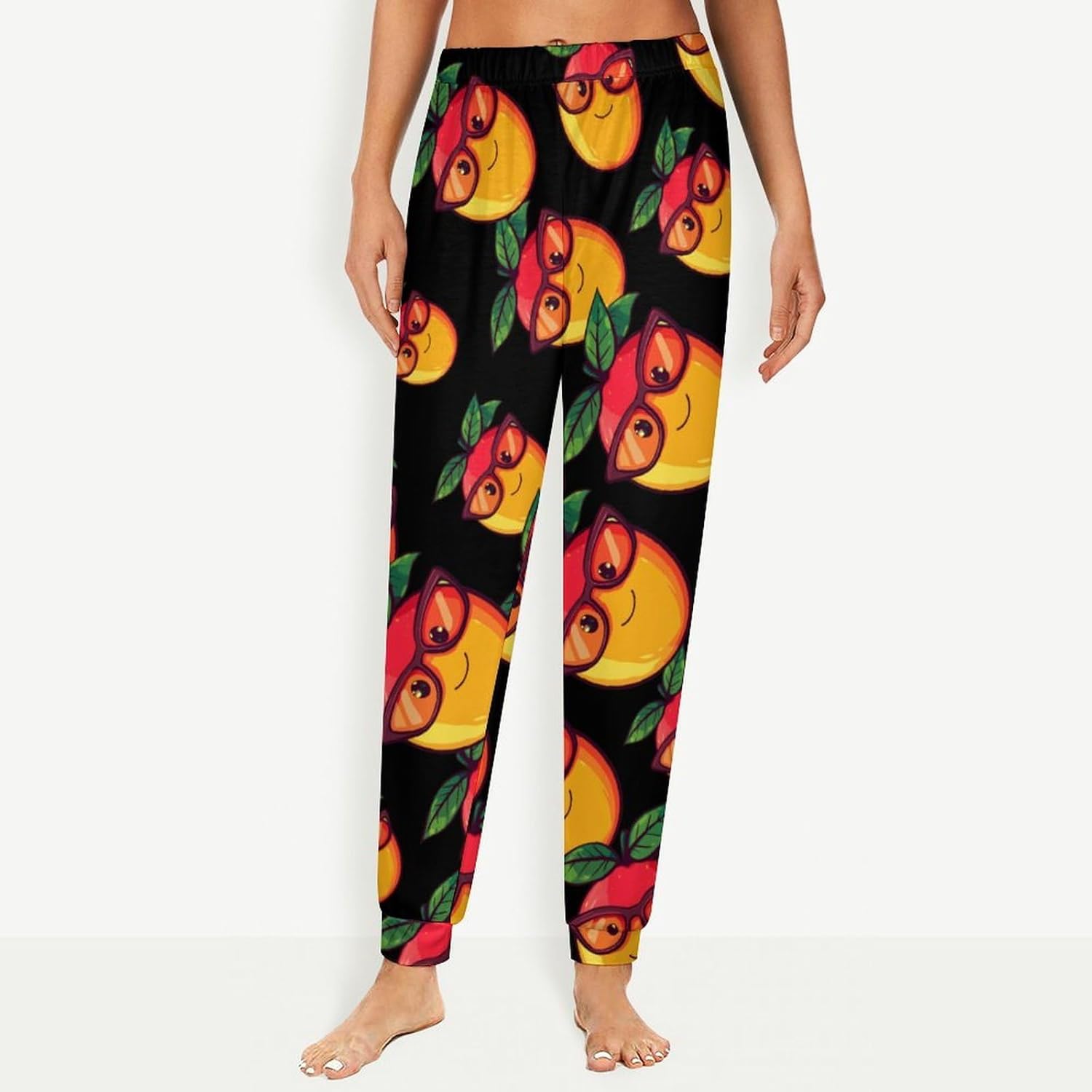 Funny Mango With Glasses Womens Pajama Pants Soft Lounge Pants Loose Trouser Pj Bottoms Sweatpants