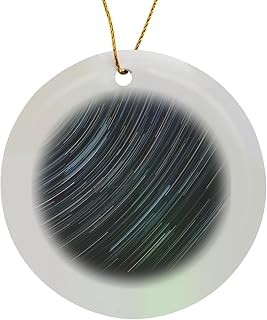 Circle Porcelain Ornament - Washington State. Star Trails and Perseid Meteor Showers Stars