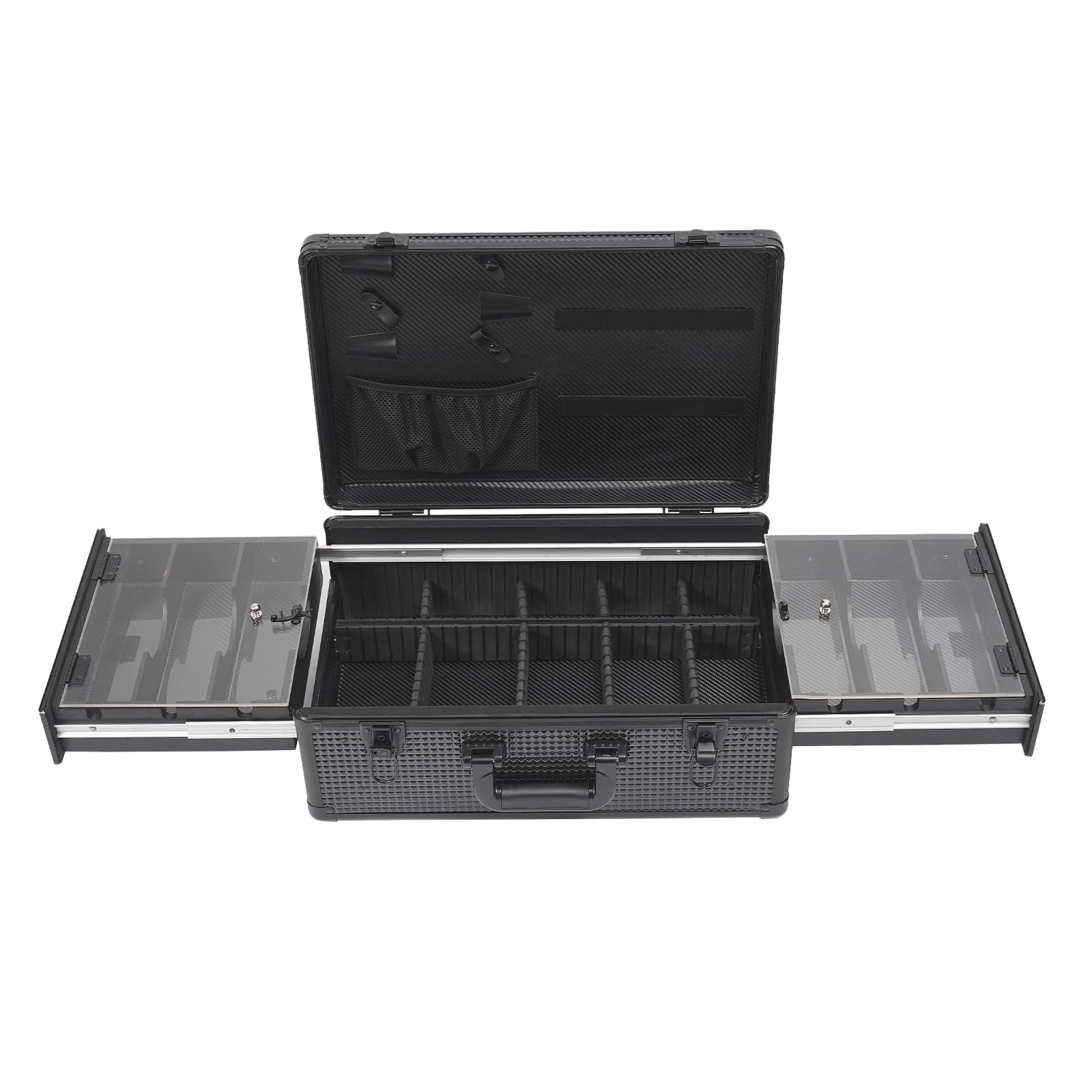 Gosangom Professional Barber Tool Box, Hairdressing Kit, Aluminum Organizer for Scissors, Clippers, Barbering Supplies