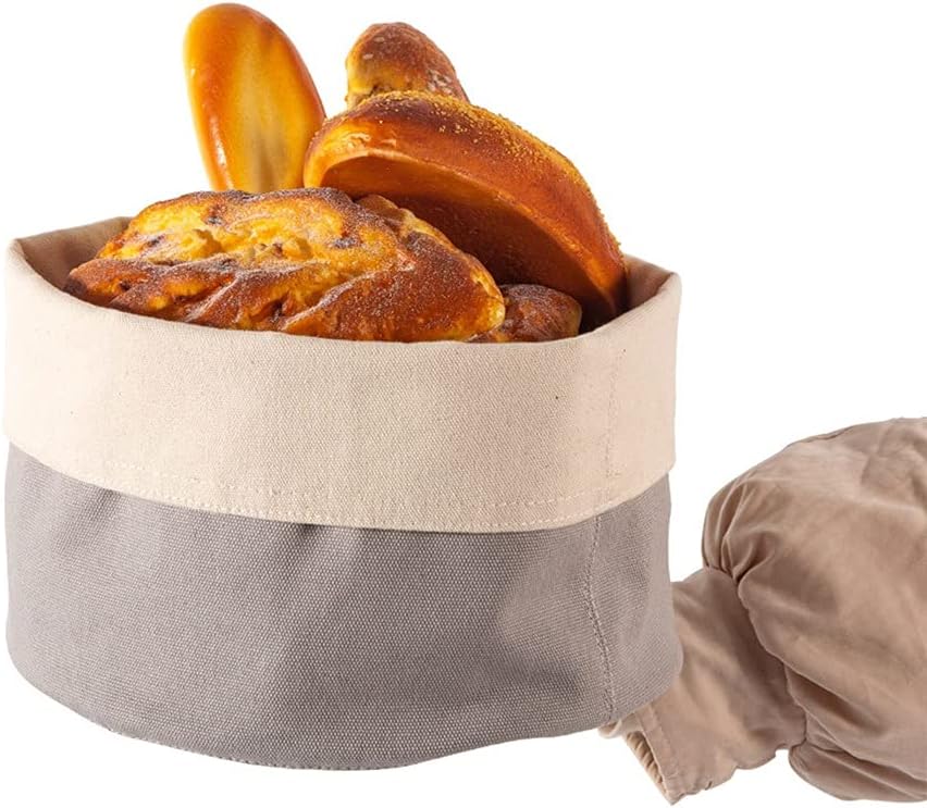 Picnic Basket Kitchen Basket Bread Linen Bread Bag Food Storage Vegan Reusable Bags Cream Bread Bag Food Storage Cream Bread Bags Baskets Tool image 4