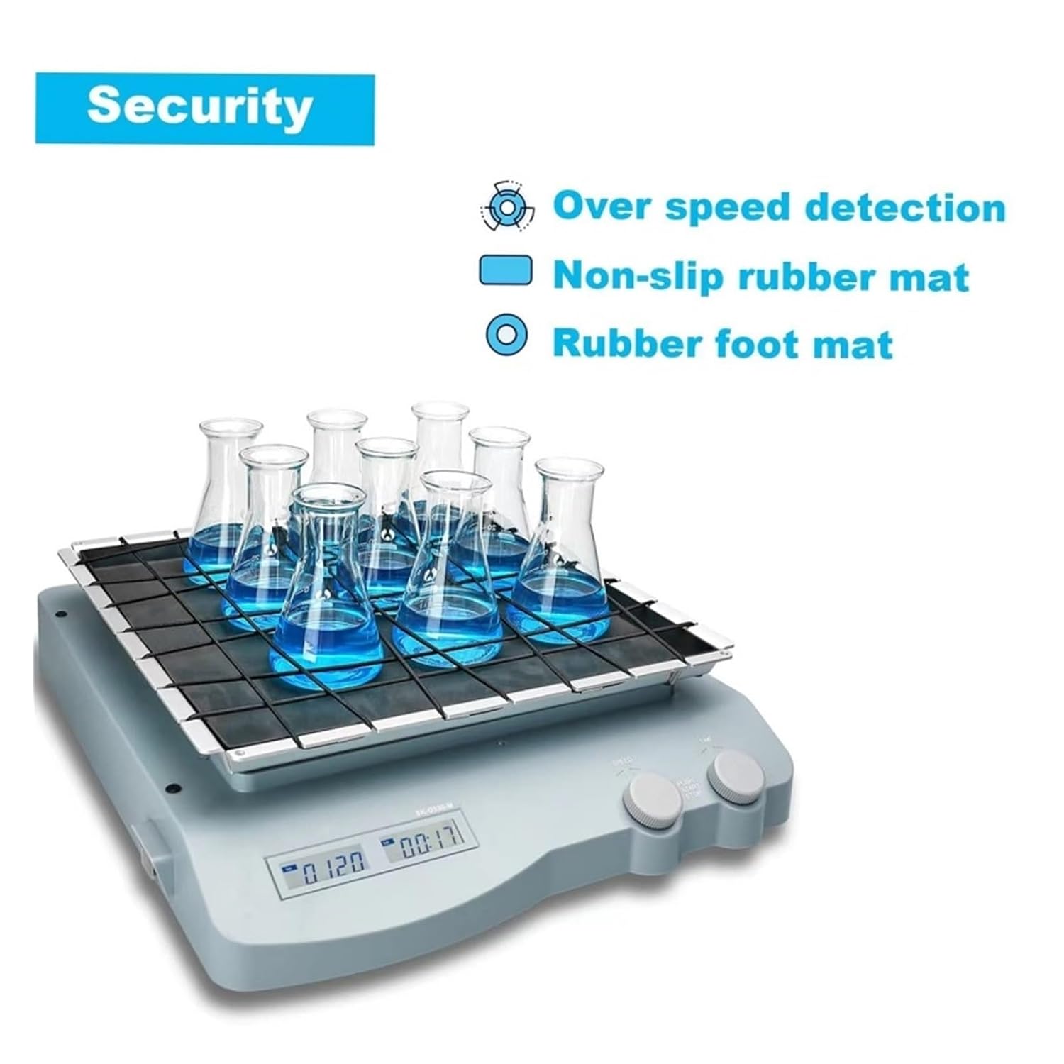 Laboratory Machines, Laboratory Use LCD Digital Orbital Shaker 70-400RPM SK-O330-M Oscillator for Mixing Included Sticky Pads Lab More Efficency(No Cover)