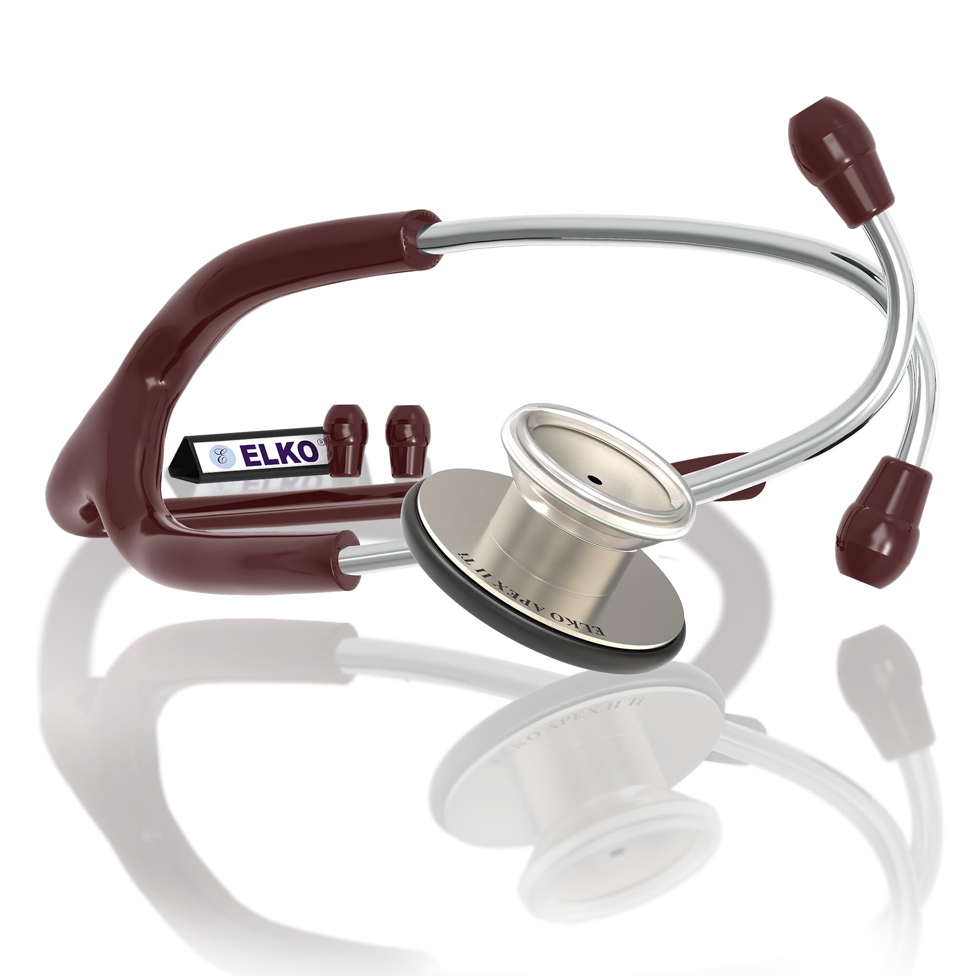 ELKO EL-230 APEX II Ti Titanium Acoustic Stethoscope | For Doctors, Medical Students & Healthcare Professionals | Dual Head Chestpiece | 5.5mm Stainless Steel Pipe Frame | U-Shaped PVC Tubing (BROWN) (B0DGV3W51D) Amazon Price History, Amazon Price Tracker