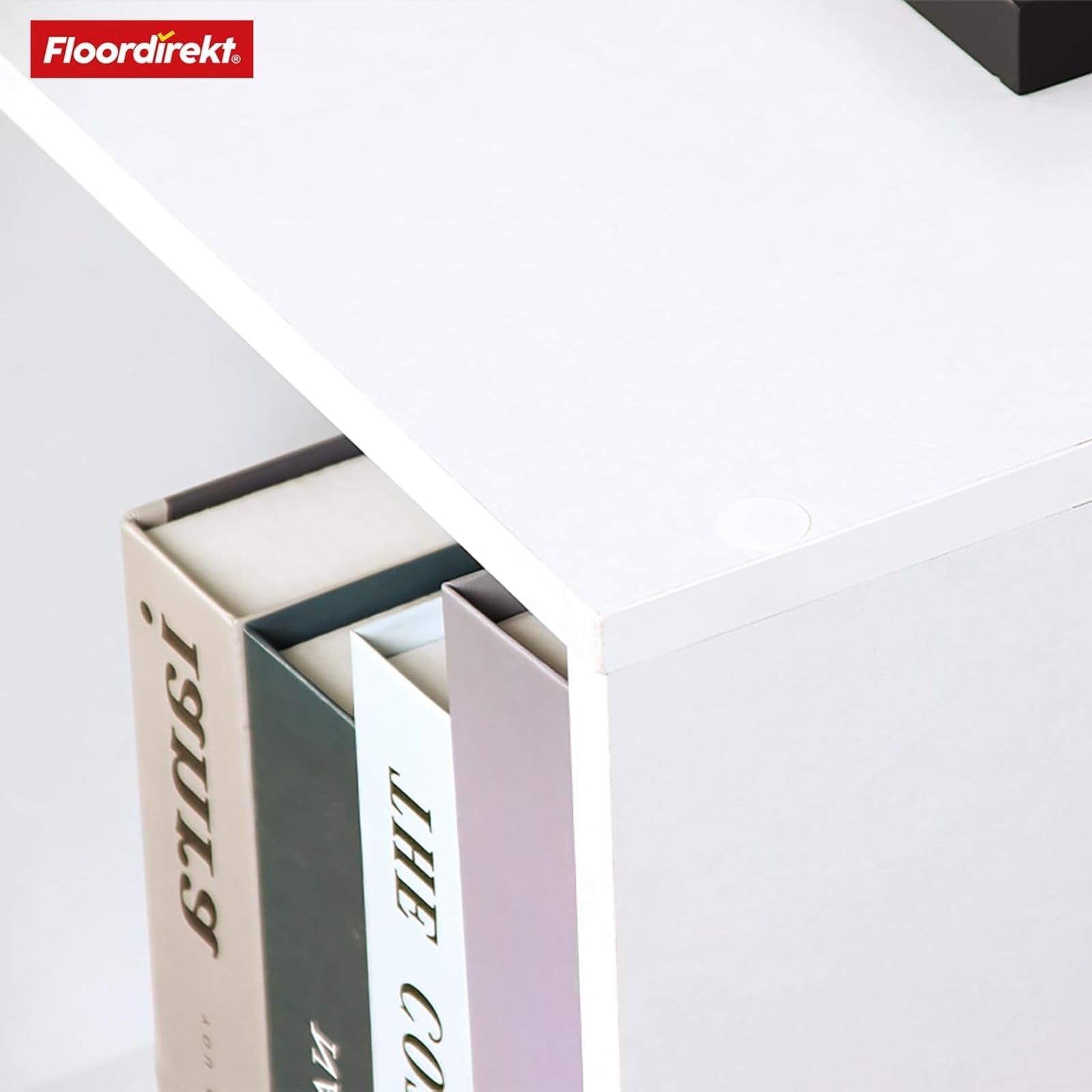 Floordirekt Libreria bianca in legno con 6 scomparti, scaffale a cubo per soggiorno e camera da letto (Vermont)