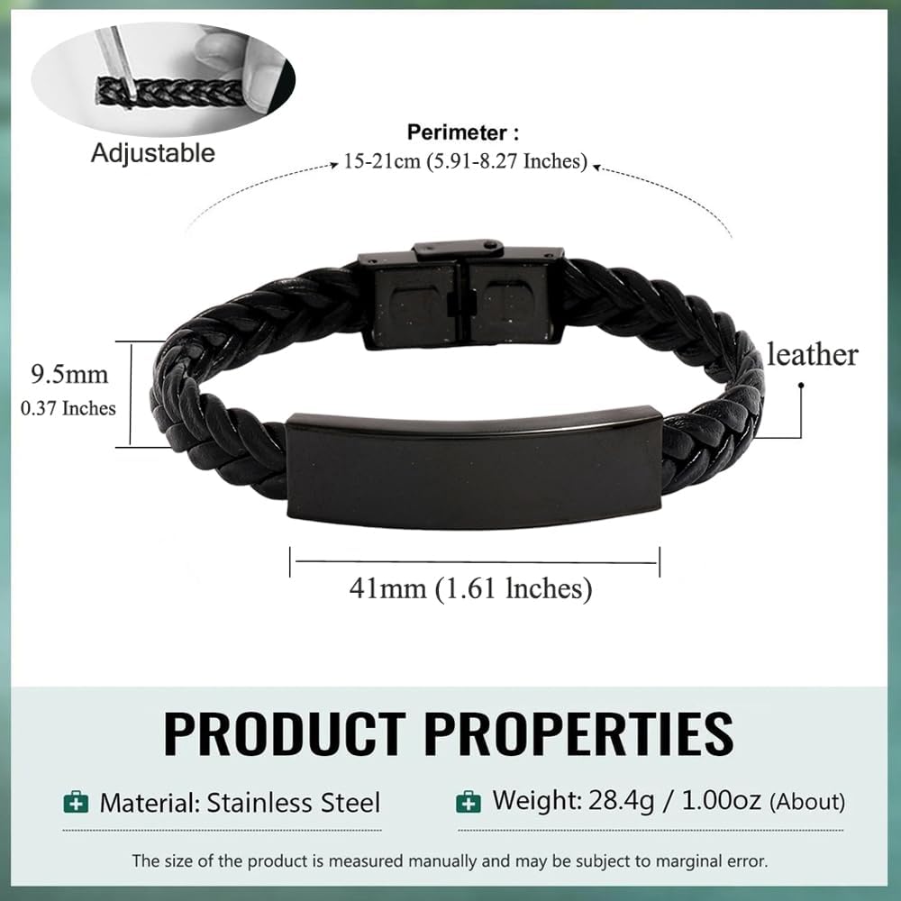 Military Bracelets for Men Veteran Gifts - Engraved Christian Wristband Personalized for Army Navy Marines Air Force - Image 5