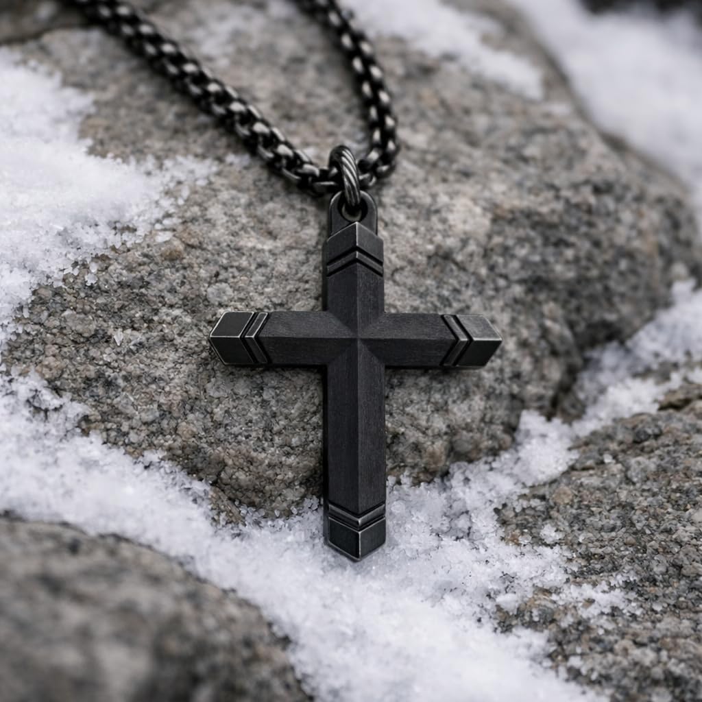PERDANA Mens Cross Necklaces - Wooden Cross Necklace For Men - Stainless Steel Gift For Husband, Father, Son, Brother, Easter, Birthday, Includes Necklace 24" Box Chain - Image 7