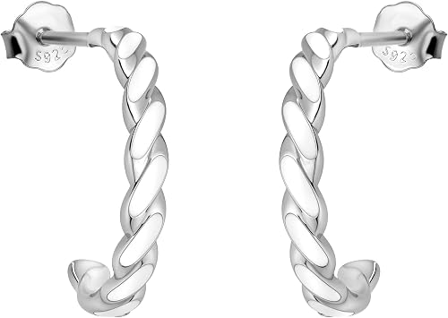 SOFIA MILANI - Boucles d’oreilles Femme 925 Argent - Créoles torsadées émail à t