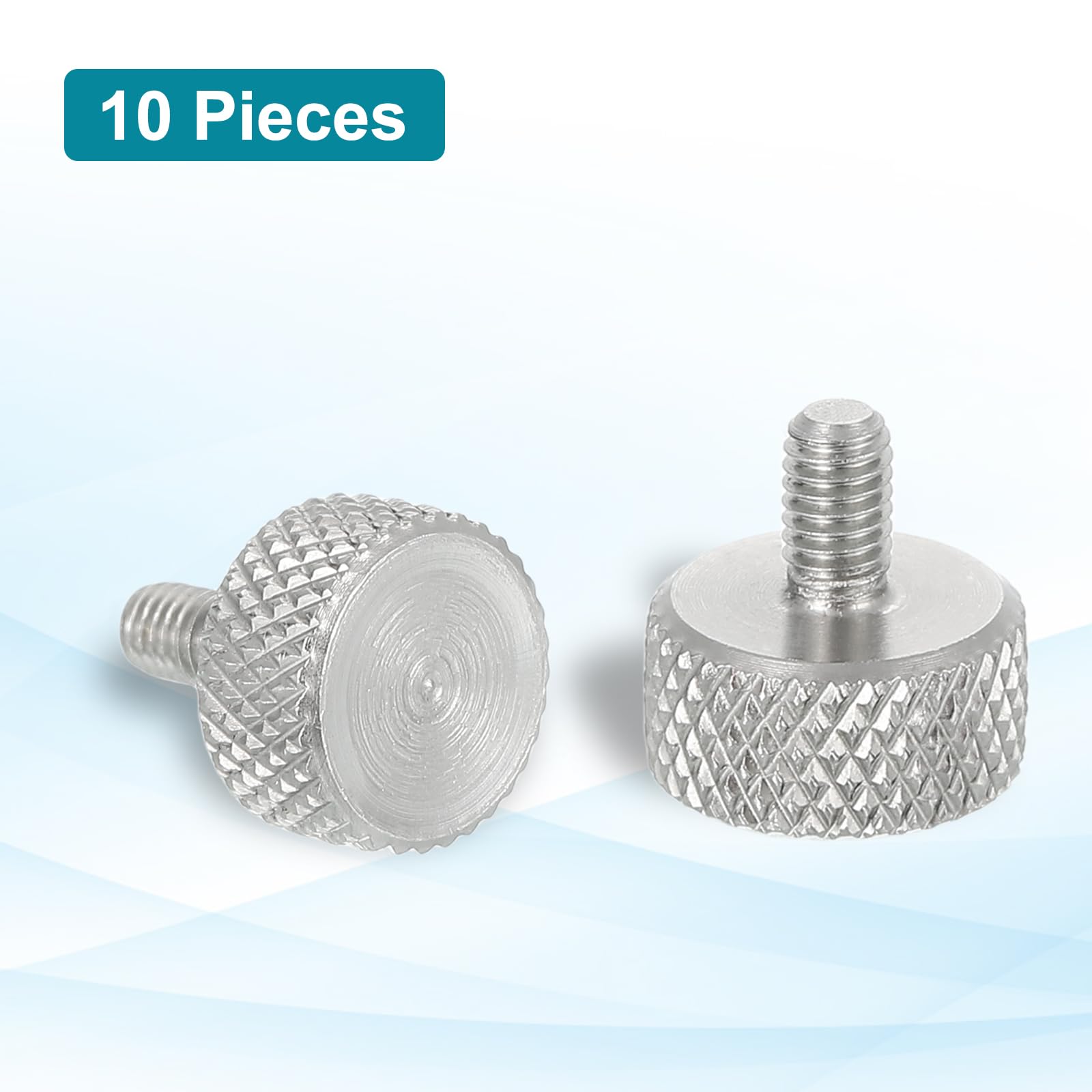 sourcing map Rändelschrauben, M3 x 4 mm, 304 Edelstahl, Flachkopf-Rändelschrauben, metrische Diamant-Rändelkopfschrauben, Griffknöpfe, handfest, Gewindebefestigungen, 10 mm Durchmesser, 10 Stück