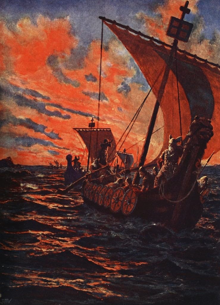 Tableau Art Mural Le Retour des Vikings par John Harris Valda Impression sur Toile 60x90cm - 5