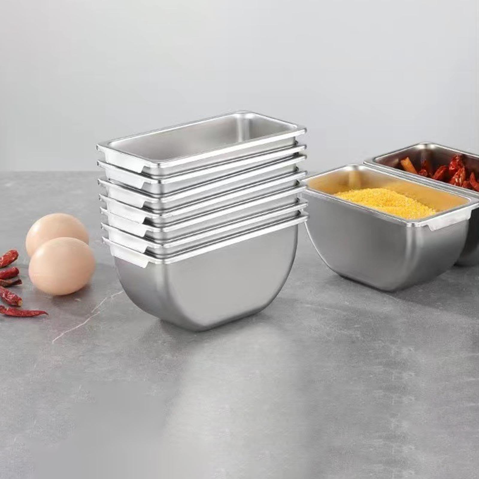 Contenedor de condimentos elegante, estantes de especias de acero inoxidable con tapa, caja de almacenamiento con múltiples compartimentos para, Seis rejillas