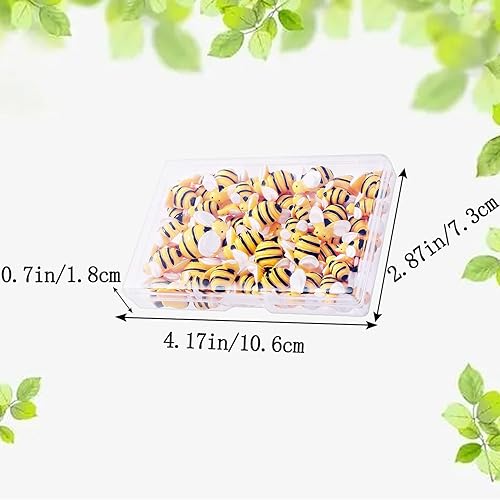 Vista 6 de glacely 60 piezas de diminutas abejas de resina con forma de abejas de resina para manualidades, decoración de abejas planas con caja de 60