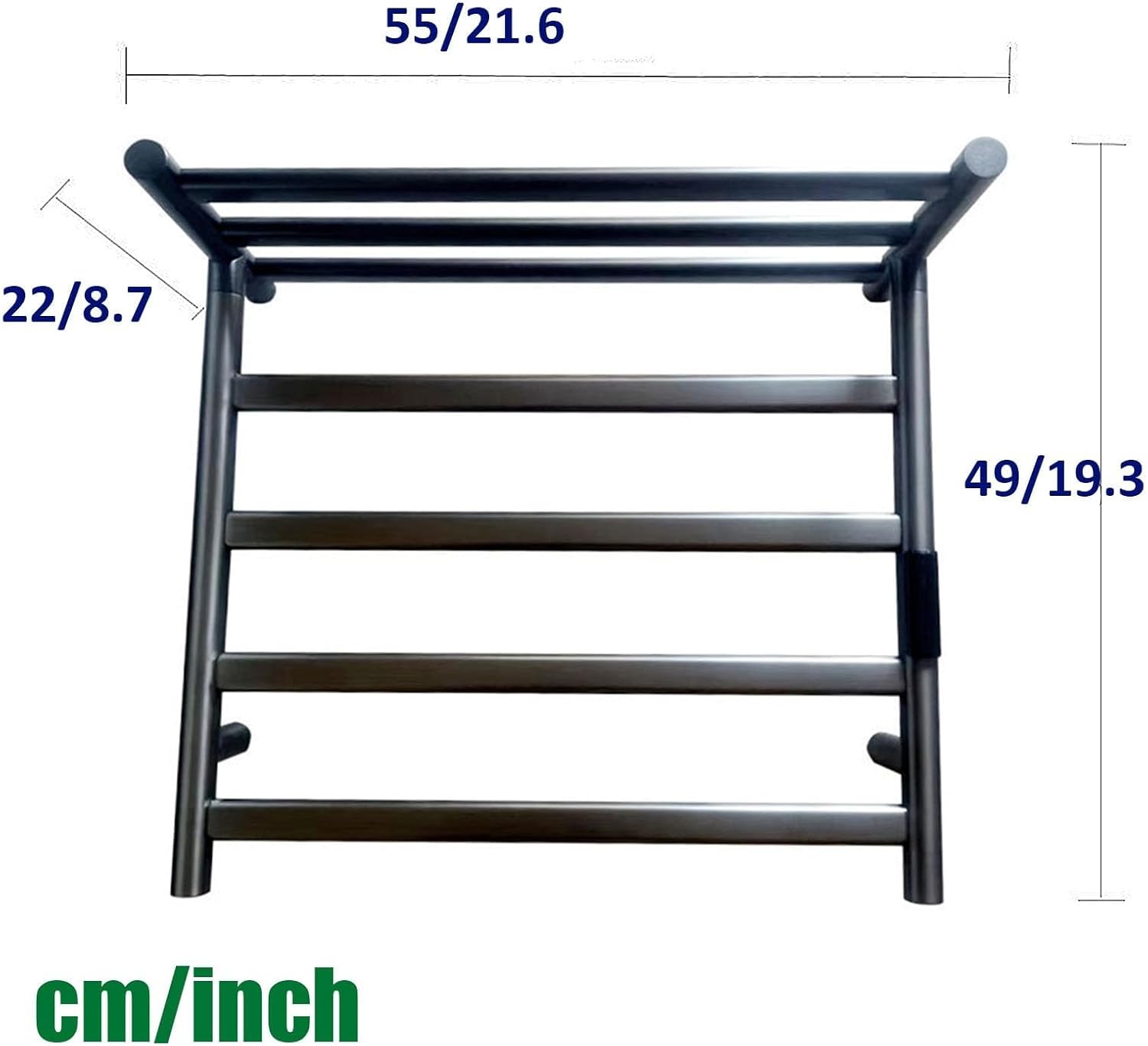 Towel Warmer Black,Hard Wired,Electric Towel Rack with Top Shelf,Hot Stainless Steel,Wall Mounted Heated Drying Constant Temperature-Black-Right Line(A Gray,Hard Wired)
