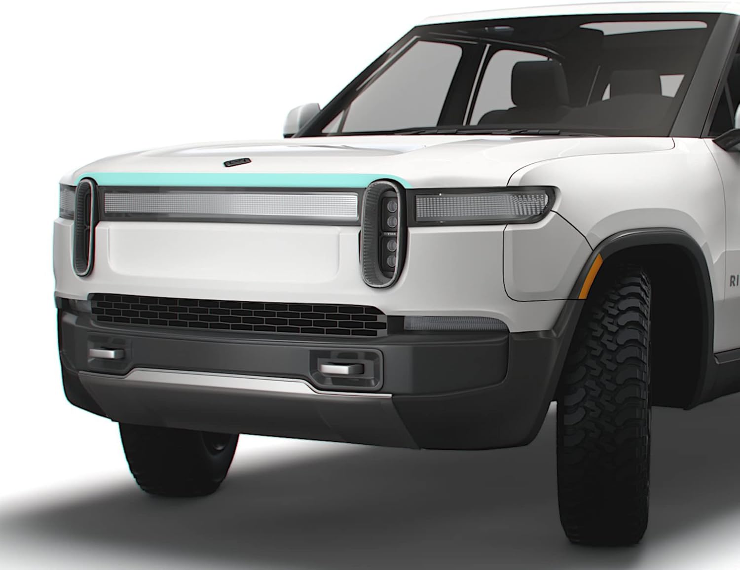 TWRAPS Mini Hood PPF for Rivian R1S & Rivian R1T 2021-2026, Front Piece Only 8mil - Custom Fit Anti Scratch Paint Protection Film Cover Self Healing Shield Guard, Complete with Install Kit Accessories