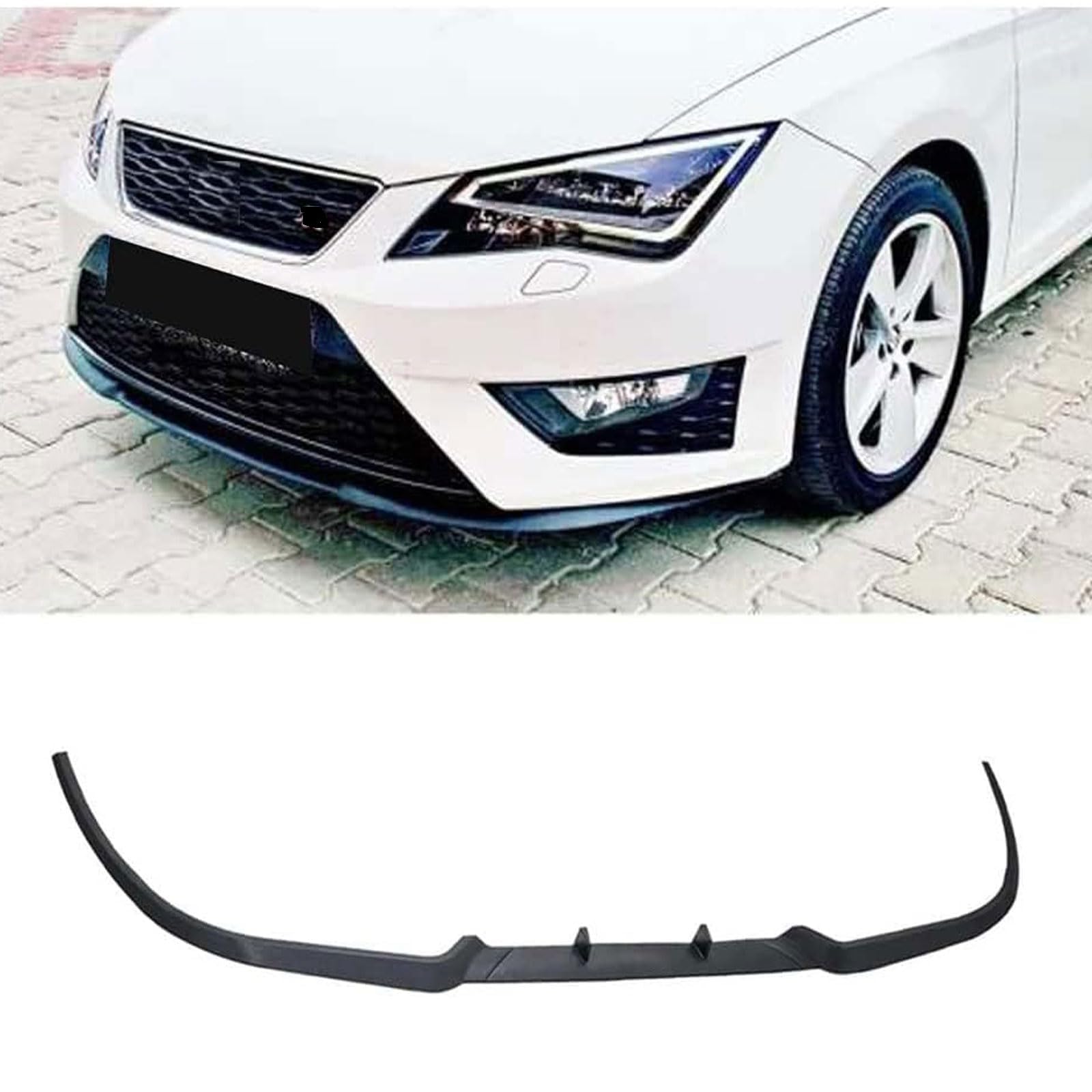Becquet avant pour Seat Leon Mk3 Cupra R de 2012 à 2019, spoiler de lèvre de pare-chocs noir