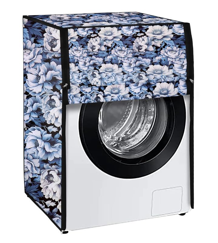 Image of Front Load Washing Machine Cover Compatible For LG, Bosach 6Kg, 6.5Kg, 7Kg, 7.5Kg, 8Kg, 8.5Kg, 9Kg, 10Kg (66L X 61D X 84H), Waterproof, Dustproof Fully Automatic Blue.