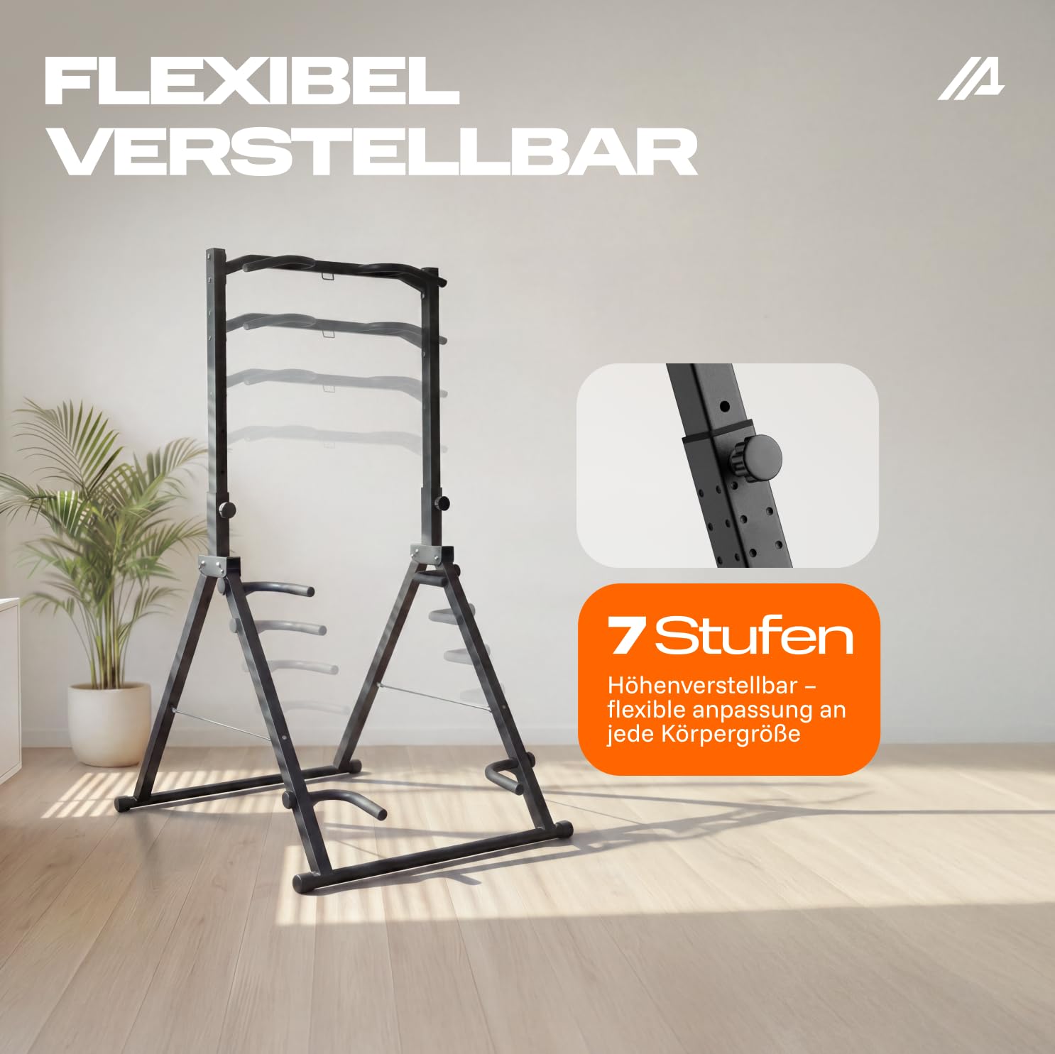 Parex Klappbarer Power Tower – 4-in-1 Klimmzugstange freistehend & Dip Station, Höhenverstellbare Kraftstation für Home Gym & Calisthenics, Platzsparender Kraftturm belastbar bis 150kg, Schwarz