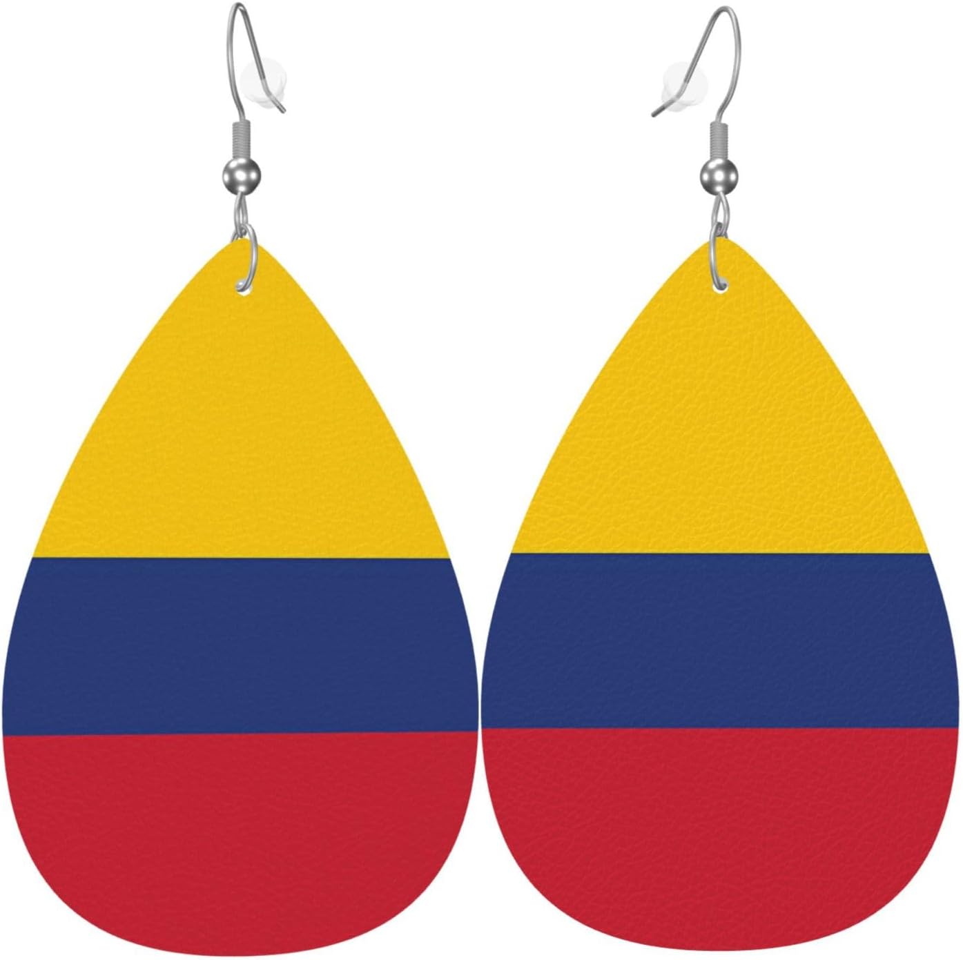 Country Flag Teardrop Earrings For Women Lightweight Leather Dangle Earrings Patriotic Jewelry Gifts