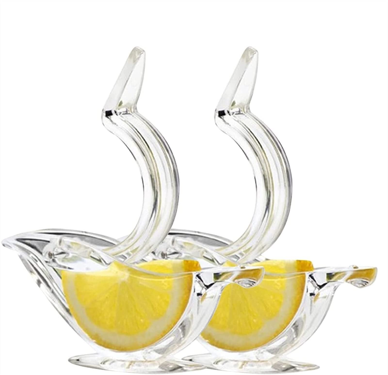 Acrylic Transparent Manual Lemon Juicer,Manual Boat-Shaped Lemon Slice Squeezer,Elegance Bird Shape Hand Juicer Lemon Juicer Clip Small Tool For Orange Lemon Lime Pomegranate ( Color : Transparent-2PC