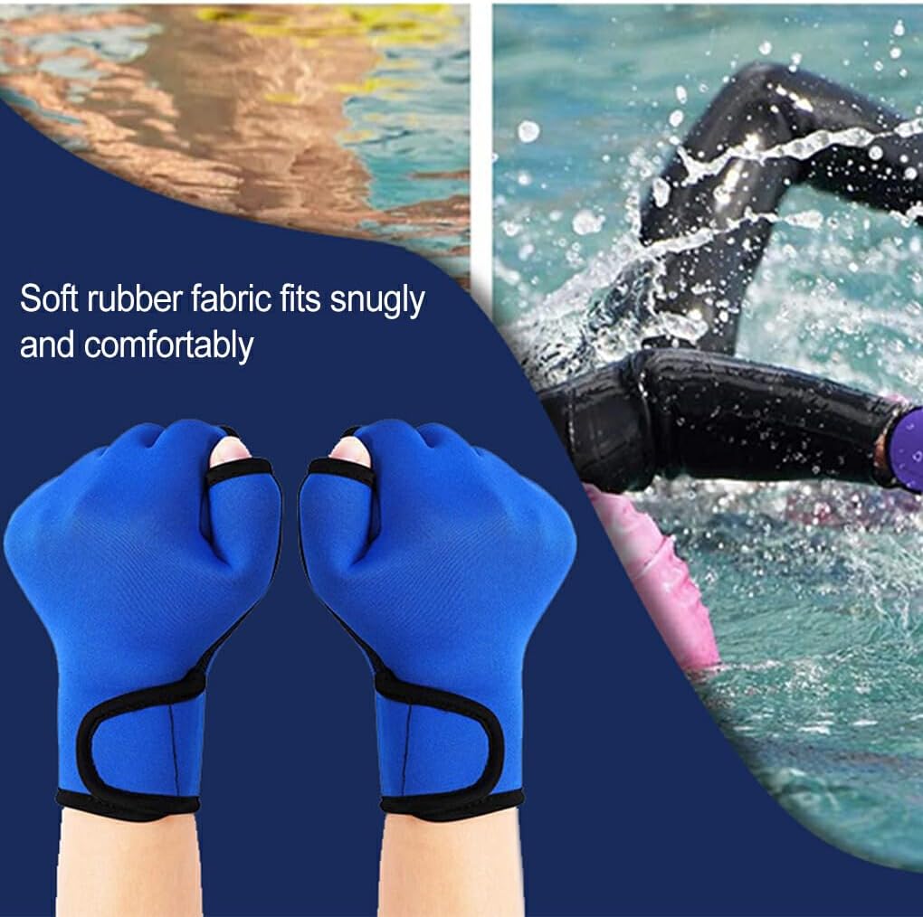 User-Friendly Neoprene Swimming Gloves - Waterproof UV-Proof Aquatic Fitness Equipment for Diving & Water Sports - Durable, No Loose Threads, Skill Levels