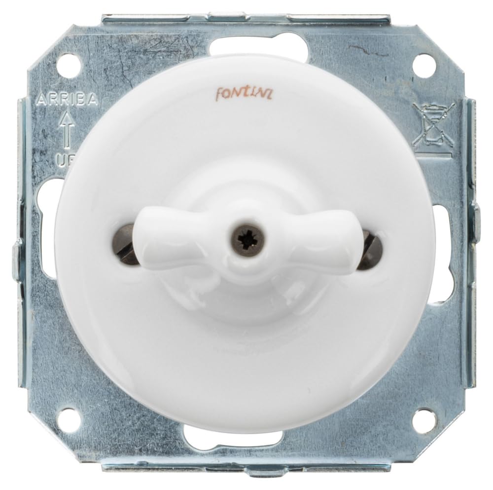 Fontini - Garby Colonial - Interrupteur Va & Vient Porcelaine Blanche