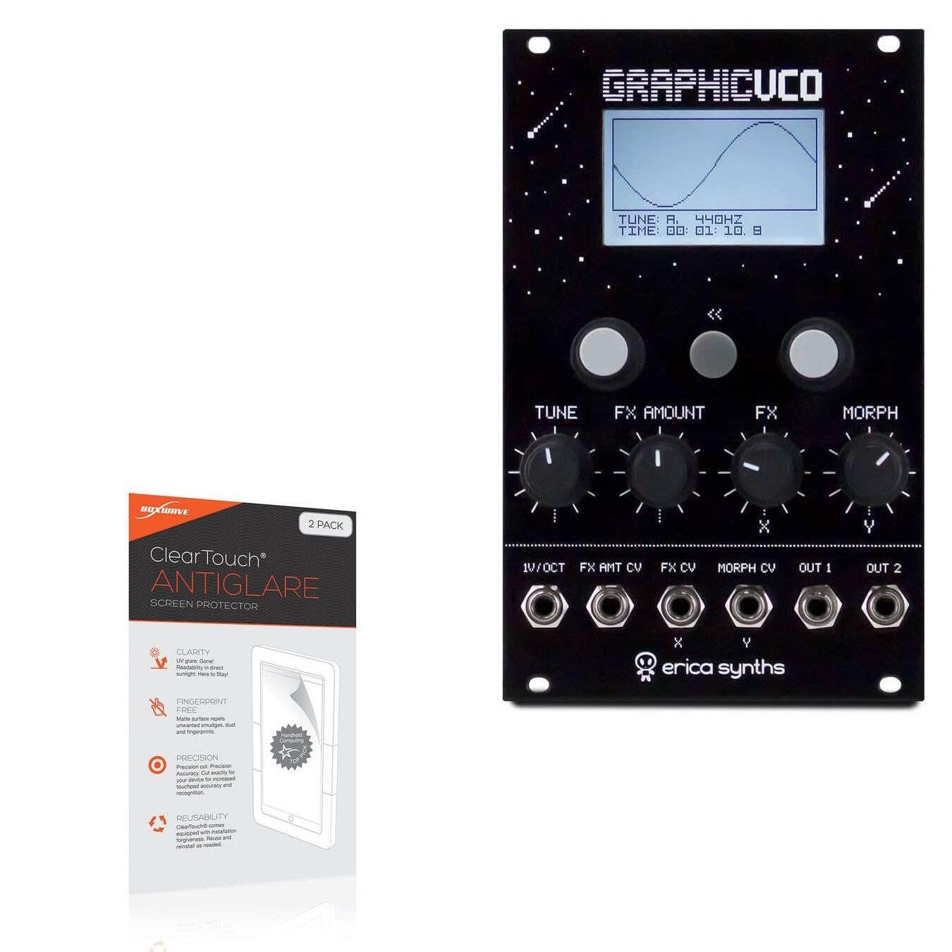BoxWave Screen Protector Compatible with Erica Synths Graphic VCO - ClearTouch Anti-Glare (2-Pack), Anti-Fingerprint Matte Film Skin