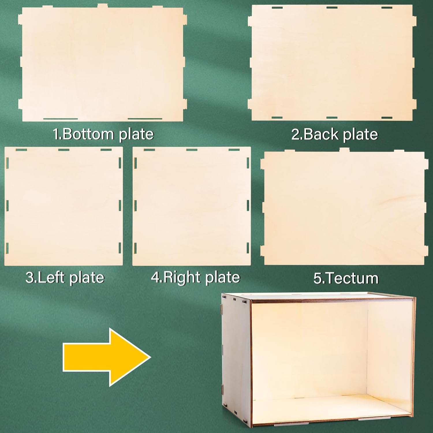 Wooden Diorama Box Large Display Case 15.8'' x 11'' x 11'' Wood Display Case Deep Shadow Box Frame with Transparent Lid for Collectibles Miniatures Dollhouse Figures
