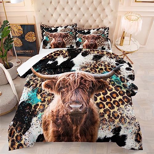 Tailor Shop Western Highland Cow Bedding Set Full Size