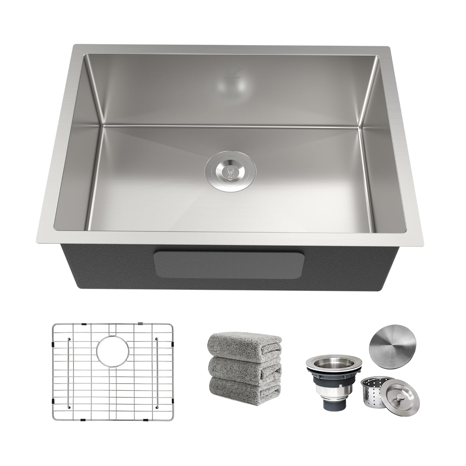Évier de cuisine en acier inoxydable haut de gamme 16 gauge design épuré encastrable