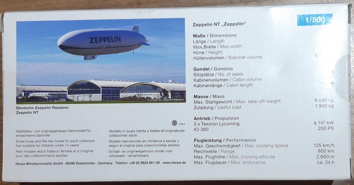 Amazon.co.jp: herpa Zeppelin NT 飛行船フィギュア ヘルパ