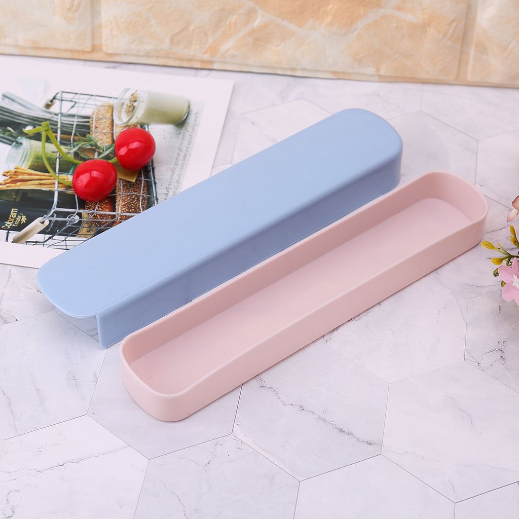 Xuniu Boîte de rangement pour couverts de table - Étui de voyage pour papeterie, baguettes, cuillère, fourchette - Vert nordique - 19,5 x 4,1 x 2,3 cm