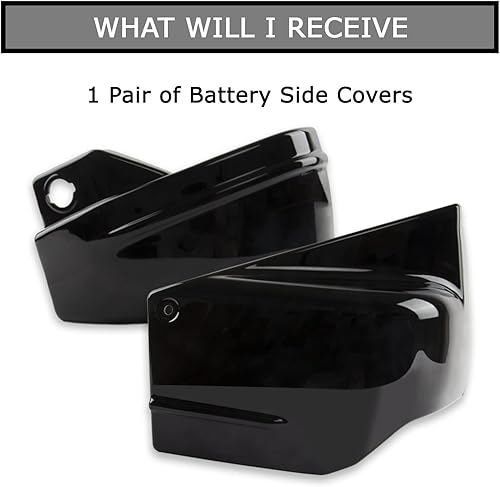 Miniatura 6 de Cubiertas laterales de batería izquierda y derecha para motocicleta V Star 650 All Years V Star 650 Classic Custom y Silverado Negro