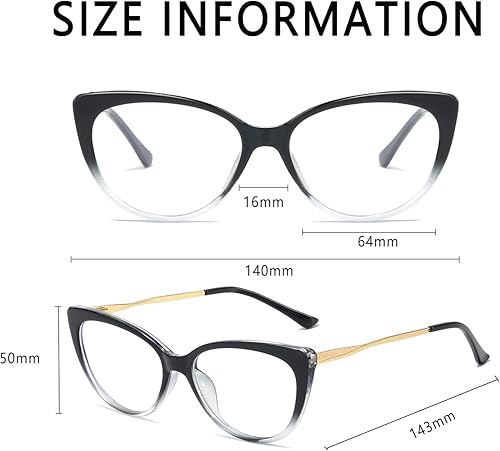 Miniatura 3 de LJCZKA Lentes de bloqueo de luz azul de ojo de gato, antifatiga ocular, gafas de computadora para mujer, lentes de marco transparente a la moda