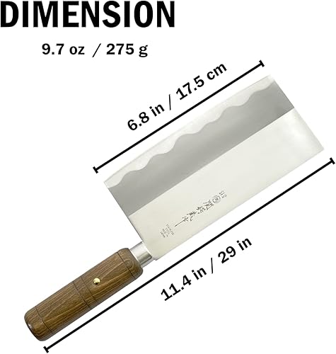 Vista 10 de KAKUSEE Seki Tsubazo Deba Cuchillo de hoja de 5.9 pulgadas y paño de pintura japonesa, cuchillo de chef japonés para pescado y carnes, hoja de acero