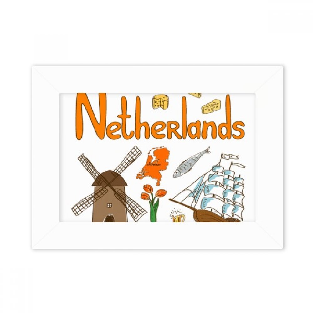 Cadre photo Pays-Bas un cadeau de souvenir de voyage unique avec motif national multicolor DIYthinker